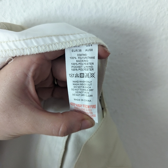 PrettyLittleThing Faux Leather Cream Pnats - Picture 10 of 10